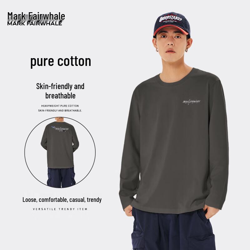 

Mark Fairwhale Men s Heavyweight Cotton Round Neck Long-Sleeve T-Shirt 5XL