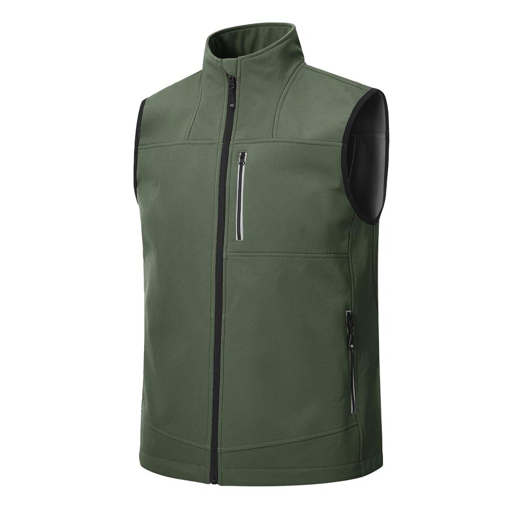 MoFiz Golf Outdoor Golf Sleeveless Warm and Perfect for and Plus Sizes Solid Military Green 3XL Men's Vest, Wear, Jacket, Fleece-Lined, Windproof,