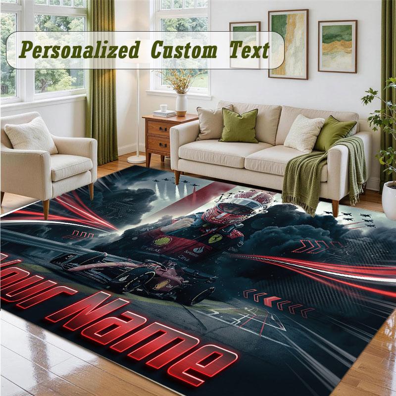 Crystal Velvet Square Rug Custom NameCharles Leclerc Pattern Non Slip Home Floor Decor Rug