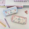 Sweet Cute Splicing Plaid Bow Pencil Case Portable Large Capacity Student Stationery Storage Bag Pen Bag Girly Cosmetic Bag Gift