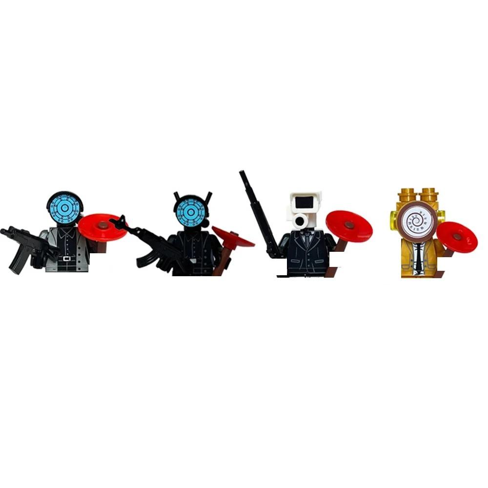 12pcs Mini Skibidi Toilet Figure Anime Toys TvMan Cameraman Speakerman Bricks Assembling Model Toy For Kid Gifts