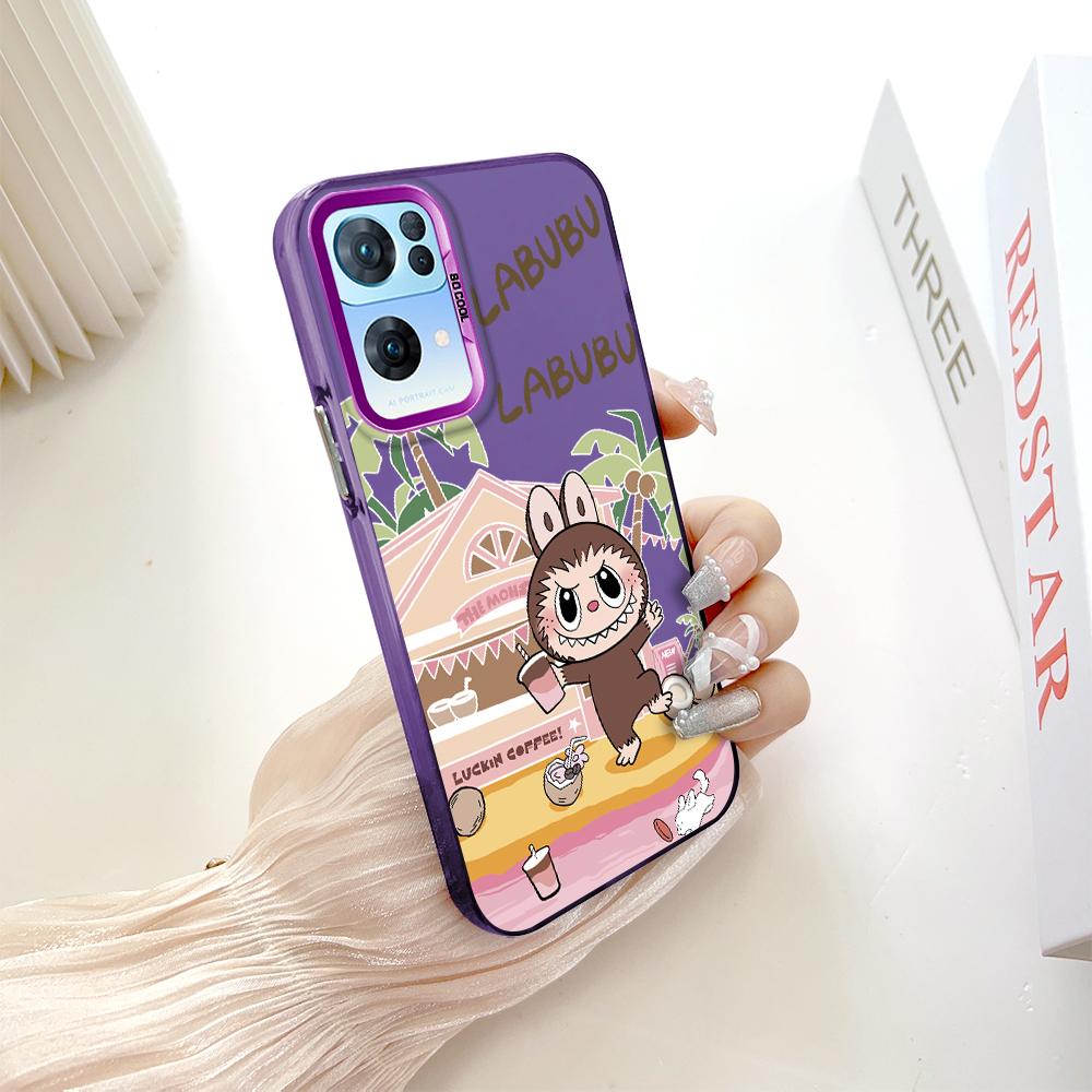 Bemaltes Muster Bunt Silber Doppelseitige Hartschale Stoßfest Sturzsicher Handyhülle für OnePlus OPPO Reno Realme