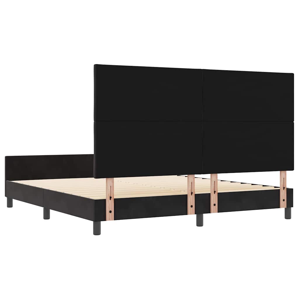 Boxspring Bed with Headboard Black 180 x 200 cm Velvet