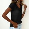 Women’s Short Sleeve Loose Fit Drape Neck Top Casual Relaxed Style Basic T-Shirt Comfortable Soft Fabric Versatile Design for Everyday Wear
