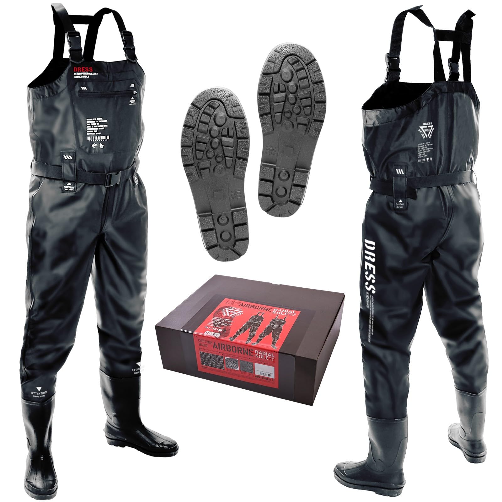 

Вейдерсы Chest High Waders Radial Sole AIRBORNE L Black Disaster Prevention Disaster [Платье] [Рост] 170~175 [Ботинки] 26~26.5 чёрный