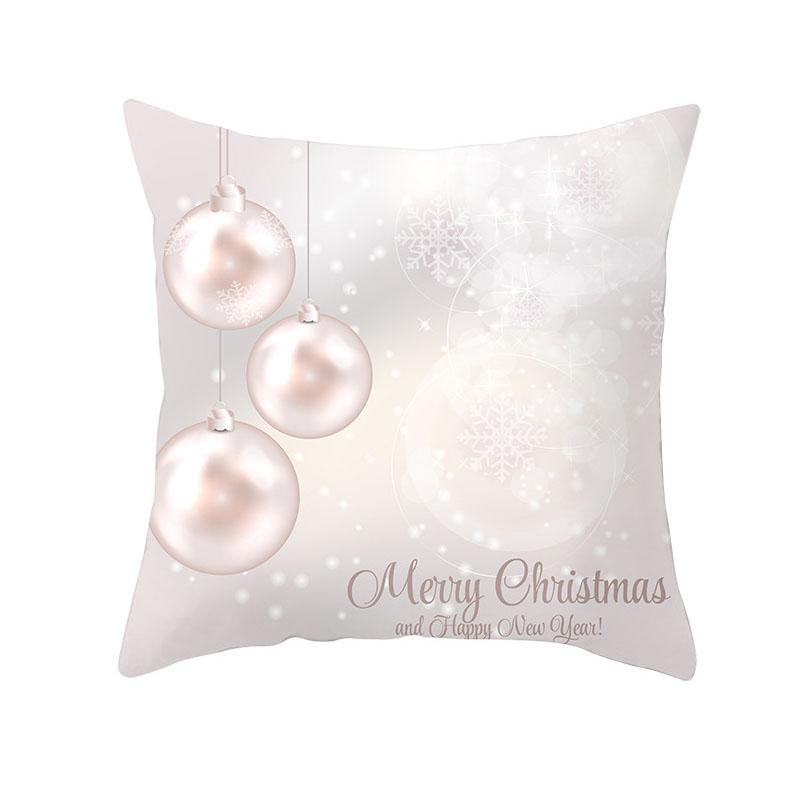 Merry Christmas Pink Gold Peach Velvet Pillowcase  Decoration Sofa Cushion Cover Bedroom Room Home  45x45cm