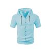 Men's Solid Color Cotton and Linen Cardigan Trendy and Versatile Loose Casual Short-sleeved Men's Shirt Hoodie