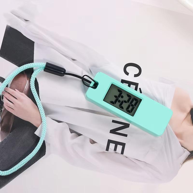 Luminous LED Keychain Pocket Watch Silent LCD Digital Display  Portable Mini Student Study Clock Keys Pendant Electronic Watch