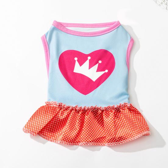 Haustierkleid Schweißabsorbierend Waschbar Schrumpffrei Farbecht Bequem Anzieh-Rundhals Zweibeiner Haustier-Prinzessinnenkleid für Draußen