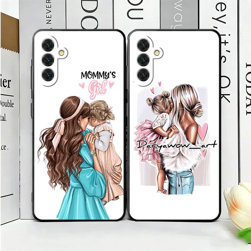 Mom Baby Girls Theme Soft Phone Case for Samsung A17 A37 A57 A16 A26 A36 A56 A15 A25 A35 A55 A14 A24 A34 A54 A13 A23 A33 A53 A52
