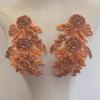 Custom 3D Eco-Friendly Flatback Hot Fix Rhinestone Appliques for Wedding Suits Costumes-Gold Beaded Trim Luxury Fabric