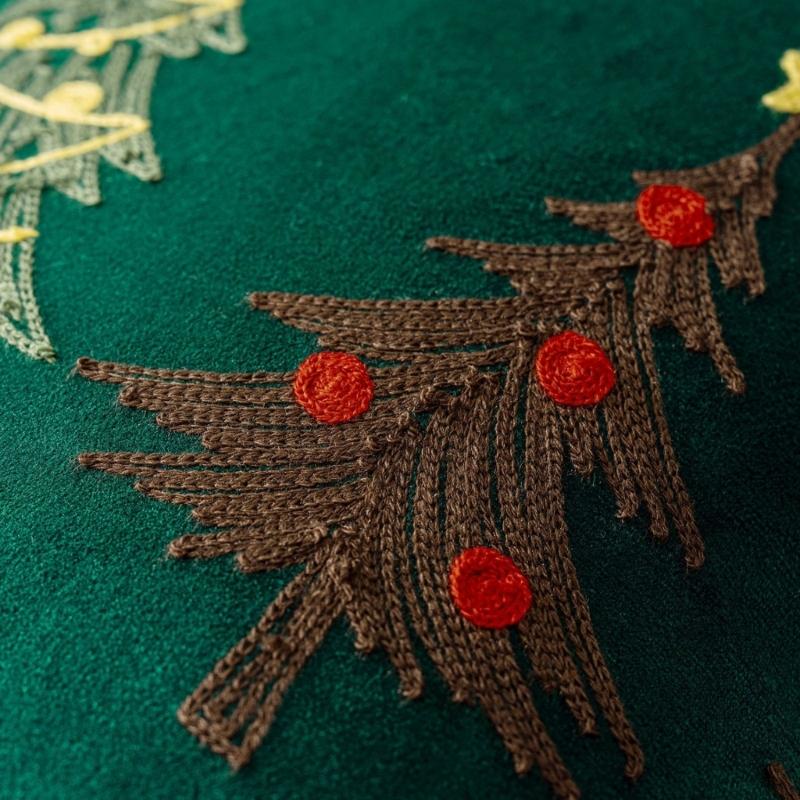 Festive Plush Pillowcase Christmas Tree Design Throw Pillow Cover Short Plush Component For Sofa Bed Decoration
