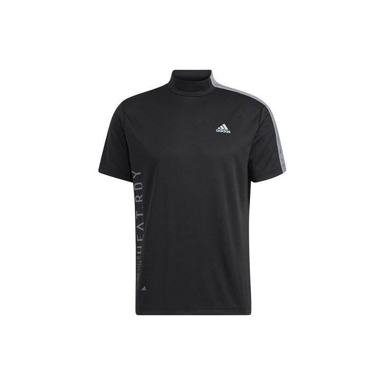 adidas T Shirts Men's Black Stand Collar Moderate Straight Fit HA3120