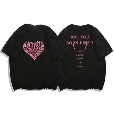 Blackpink'S Peripheral Korean Girl Group Jisoo Supports Short-Sleeved Jennie'S Cotton T-Shirt Idol Lisa Rosé The Same Stayle