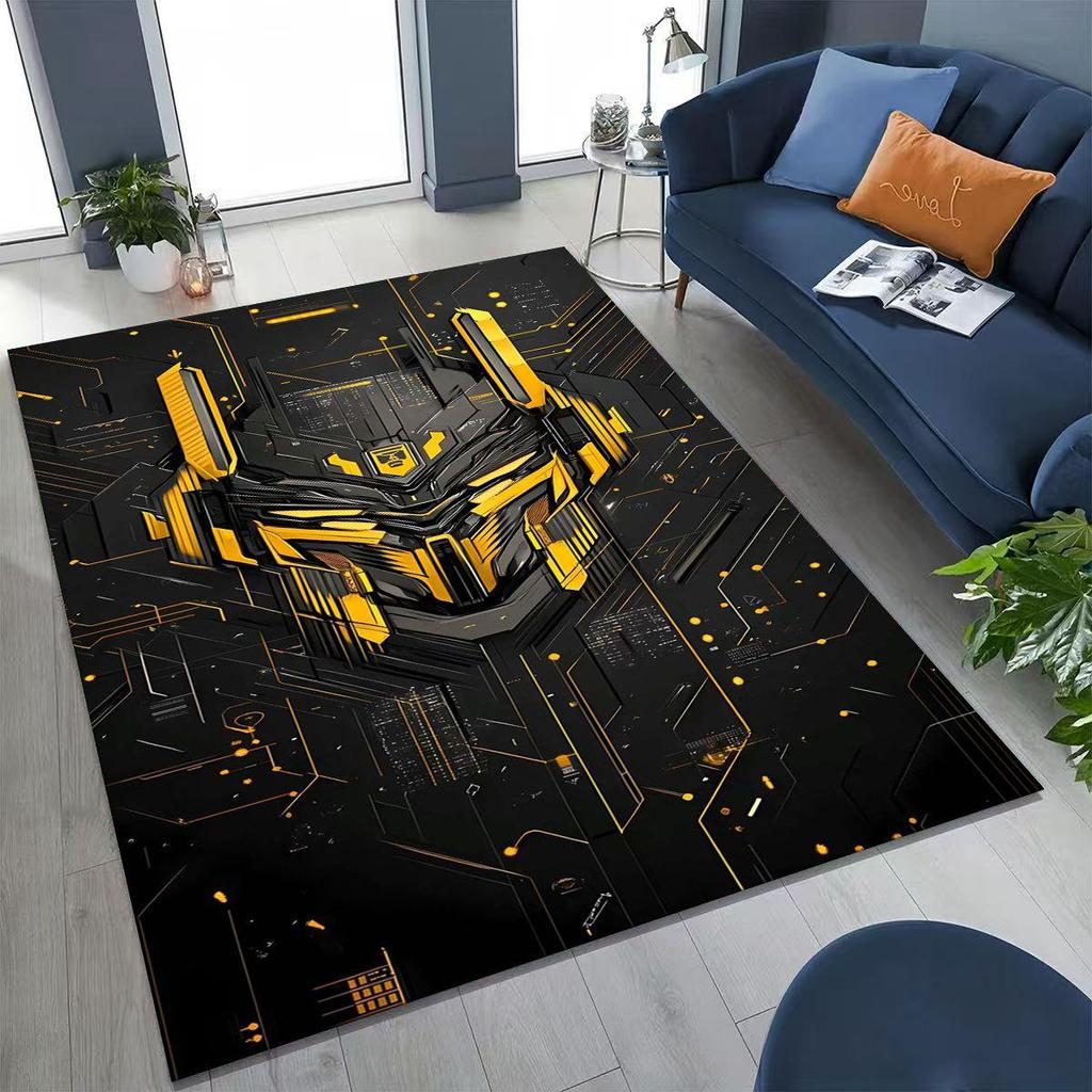 Cartoon T-Transformers Autobots Optimus Prime Rug for Bedroom Living Room Sofa Home Doormat Decor, Large Kids Non-slip Floor Mat