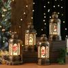 Christmas Lantern Music Box Night Light Vintage Table Decoration Holiday Gift, Non-Rotating Version