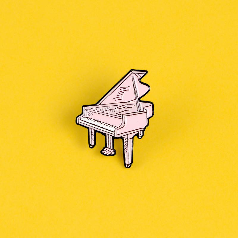 Piano Unique Pink Brooch Attractive Alloy Pin For Creative Individuality Style And