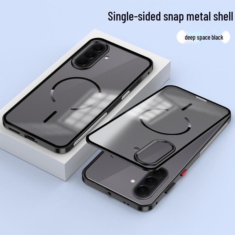 Samsung A57 Metal Heat Dissipation Case, Frosted PC Back with Strong Magnetic Adsorption, also fits A37. Samsung A37