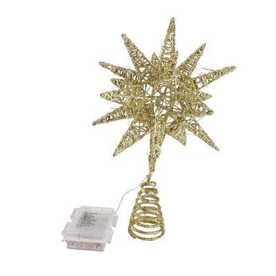 Xmas Star Tree Topper 3D Geometric Star Decorative LED Lights Battery Operated Beautiful Star