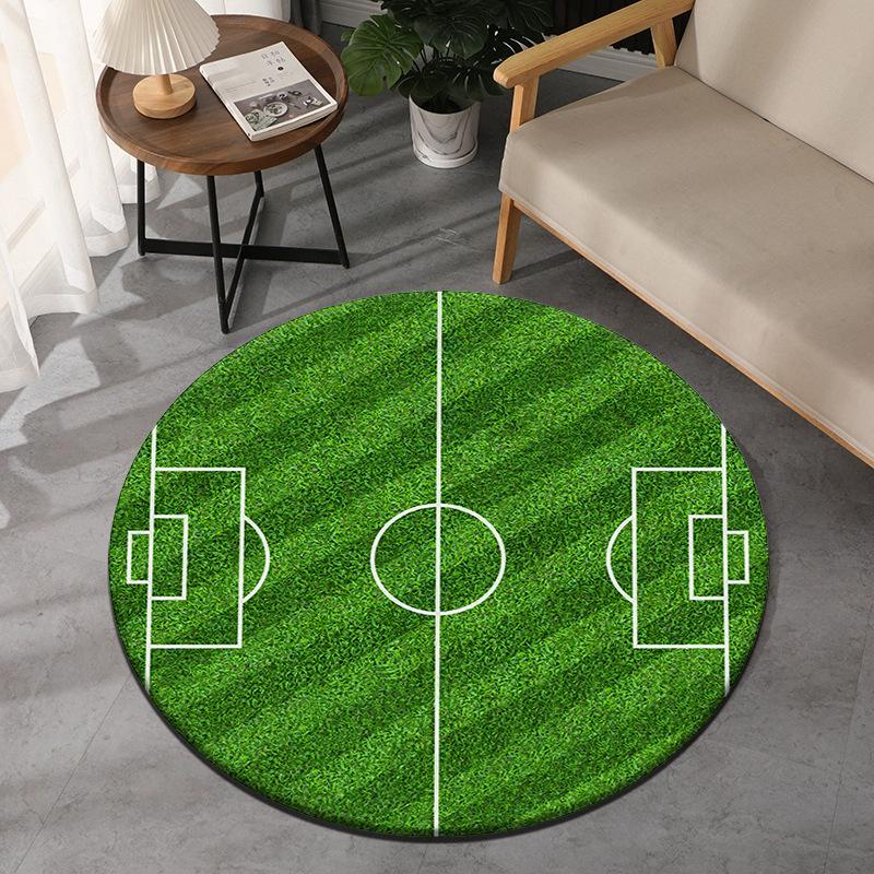 

Rock and Roll Theme Round Carpet Vinyl Record Letter Design Mat Modern Edgy Decor Non-Slip Rug for Music Studio Living Room 80cm