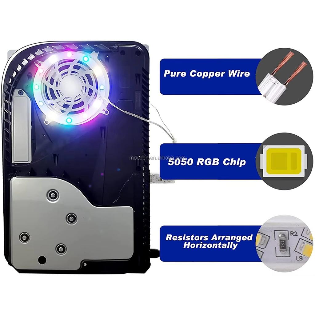 RGB LED světelná lišta, 8 barev, 400 efektů, synchronizace s hudbou, světla měnící barvu, DIY dekorační příslušenství, prstencové světelné pásky pro PS5, ovládání pomocí aplikace/IR dálkového ovladače