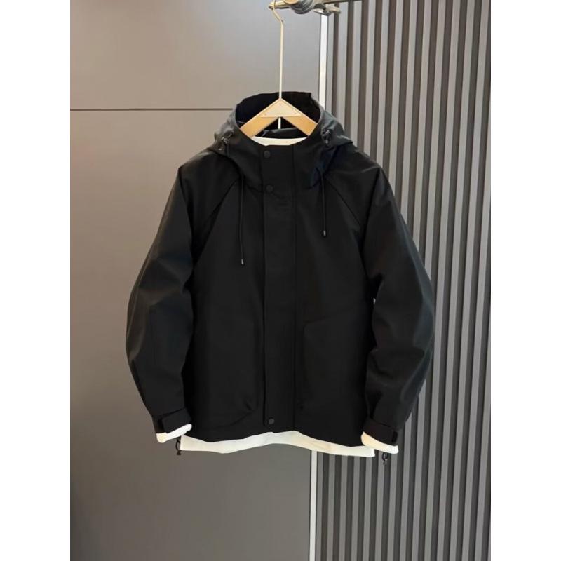 Men's Cotton-Padded Windbreaker: Hooded, Solid Color, Casual Loose-Fit Jacket for Autumn/Winter