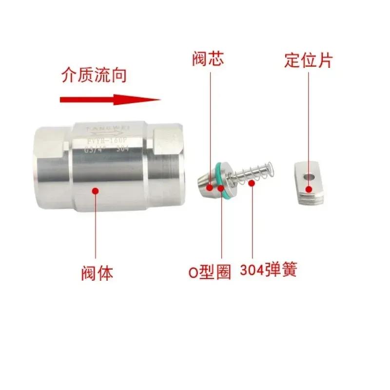 1/8" 1/4" 3/8" 1/2" 3/4" 1" BSPP Female 304 Stainless Steel High Pressure Non-return Check Valves Water Oil One-way Valve