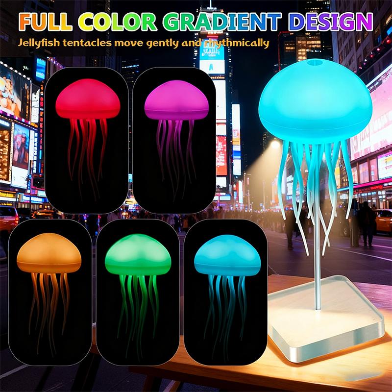 Jellyfish Lamp Remote & Touch Controlled, RGB Gradient Rechargeable Dancing Tentacles Night Light for Home Office Bedside Decor