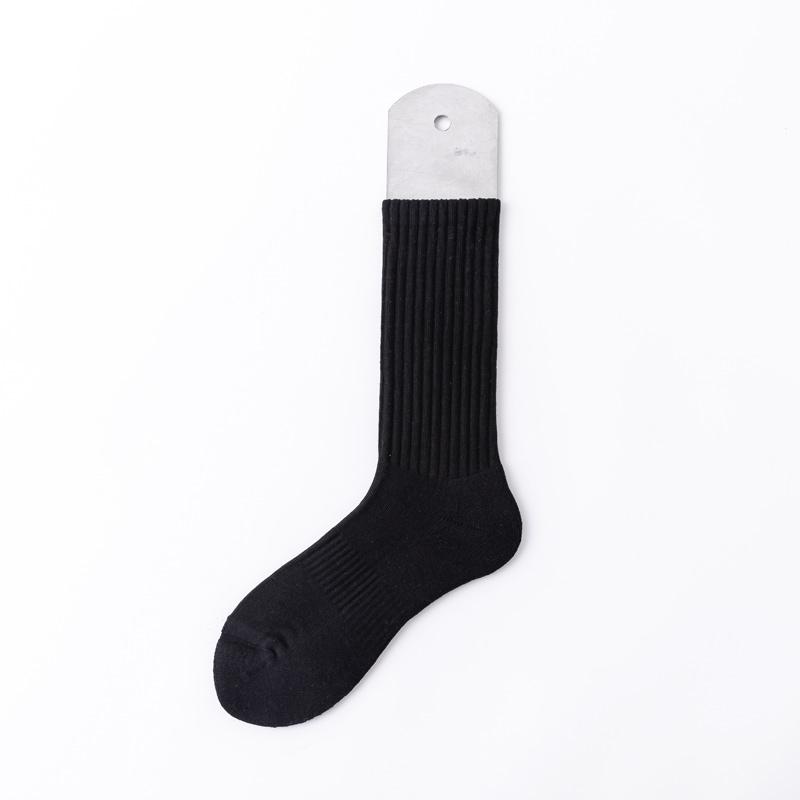 Breathable Organic Bamboo Cotton Socks Manufacturers Compression Sports Terry Socks  Solid Pure Black Seamless Socks