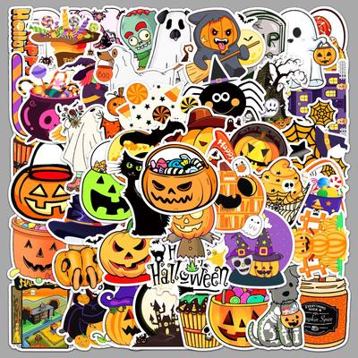 50 Halloween Graffiti Cartoon Stickers - Creative Waterproof Decals for Phones & Suitcases