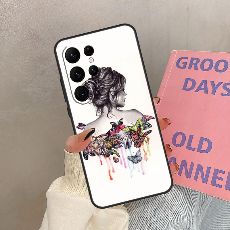 Butterfly Case For Samsung Galaxy S25 Ultra S20 S21 S22 S23 S24 Ultra S9 S10 Plus S25 FE Cover Coque