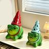 Whimsical Frogs Sculpture Decors With Colorful Party Hat Resin Animal Figure For Garden Yard Lawn Desk Or Gift Giving