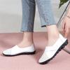 Mocasines de piel de vaca para mujer de talla grande con velcro mágico para otoño e invierno