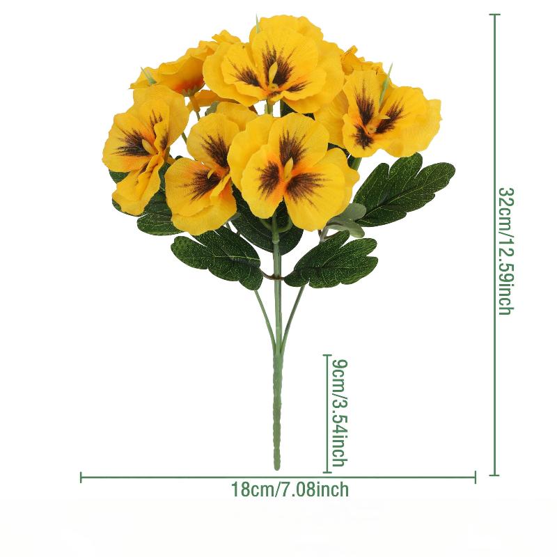 Silk Cloth Artificial Pansy Flowers DIY Phalaenopsis Simulated Rose Bouquet Soft Dyed Edged Flower Bouquet Photography Props