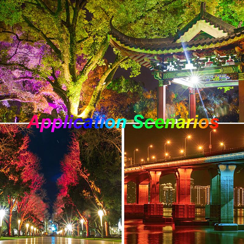 Timeable Dimmable RGB Flood Light Waterproof IP66 Outdoor Floodlight AC 220V Courtyard Garden Lighting Spotlight