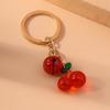 Cute Resin Cherry Keychain Simulation Fruit Key Rings Pendant for Women Girls Handbag Decor DIY Key Chain Jewelry Gifts