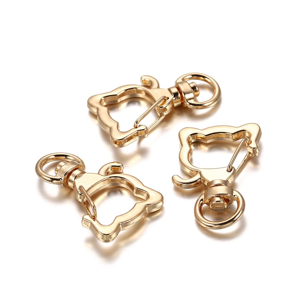 10pcs Cat Heart Snap Hook Trigger Clips Buckles for Keychain Lobster Lobster Clasp Hooks for Key Ring Clasp Jewelry Accessories