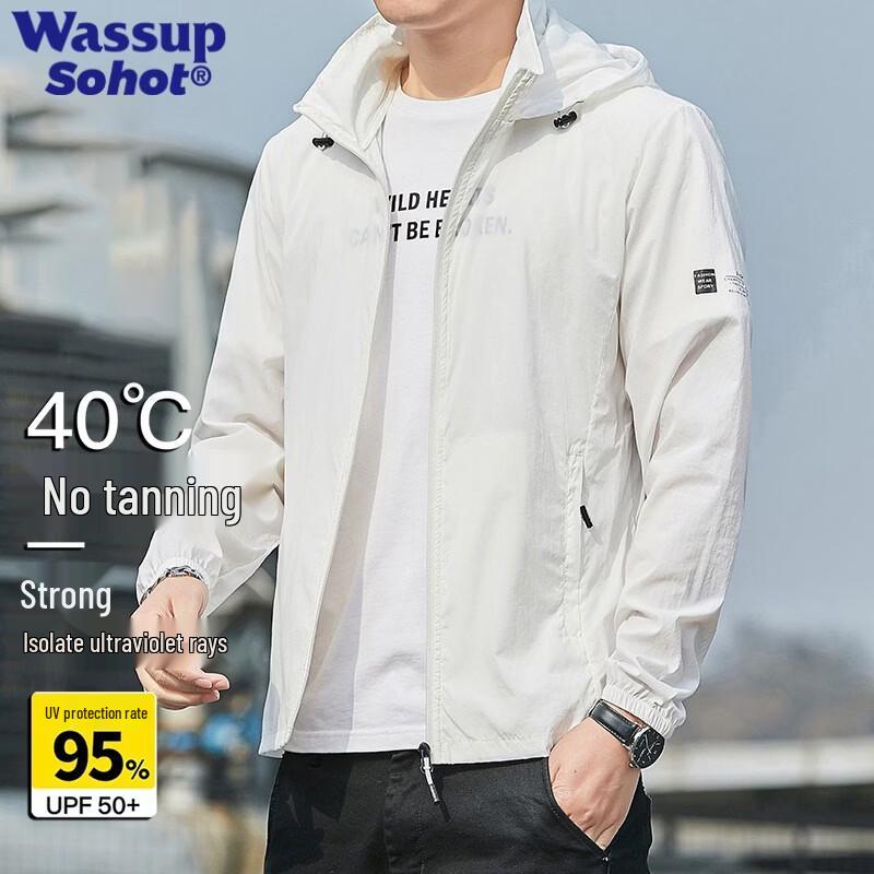 Wassup Sohot Men s Ice Silk Hooded Sun Protection Jacket L