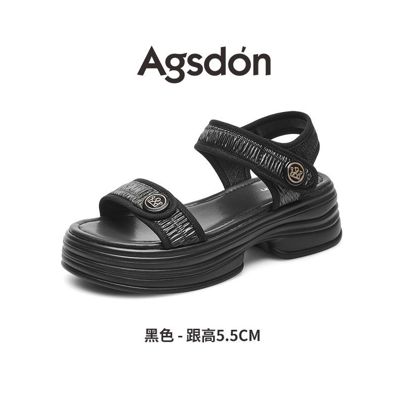 

Augusteng platform sandals women s 2025 new summer wear small fragrant white soft-soled French sports sandals 40