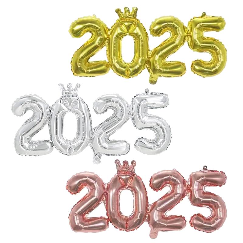 New Year 2025 Number Foil Balloons DIY Home Party Supplies Happy New Year Christmas Party Decorations Balloon New Year Decor