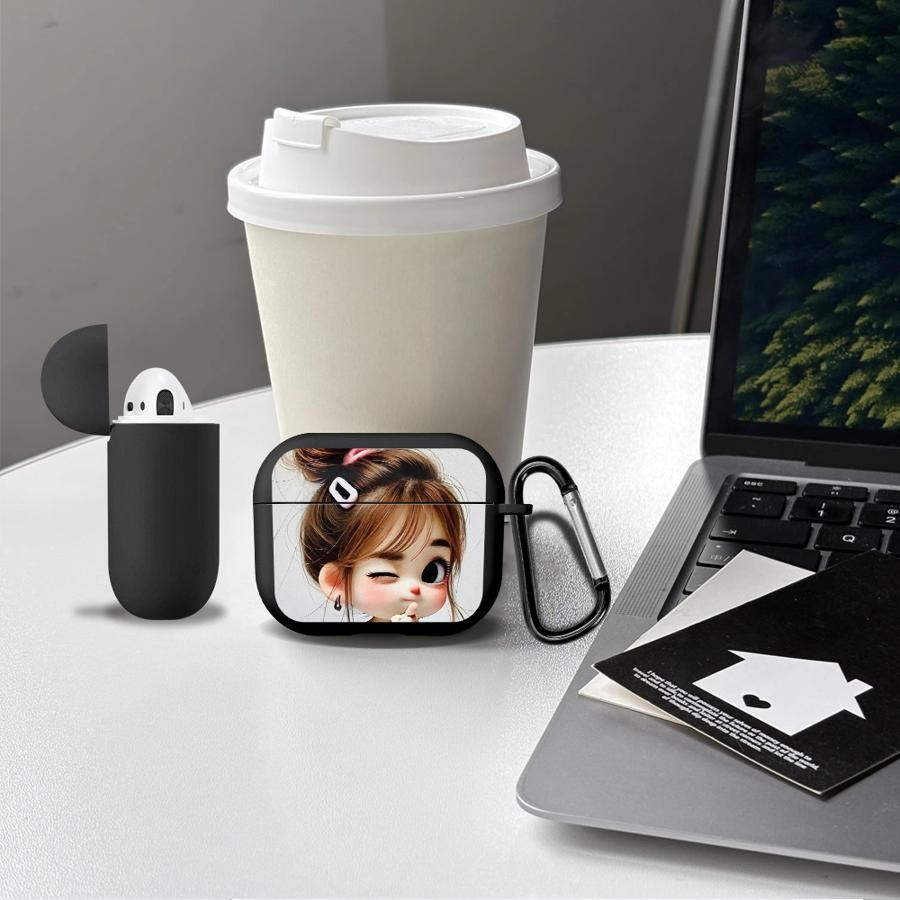 Bun Hairstyle Girl Case For Airpods Pro 3 Pro2 2 Pro3 4 1 Earphone Cases Cover