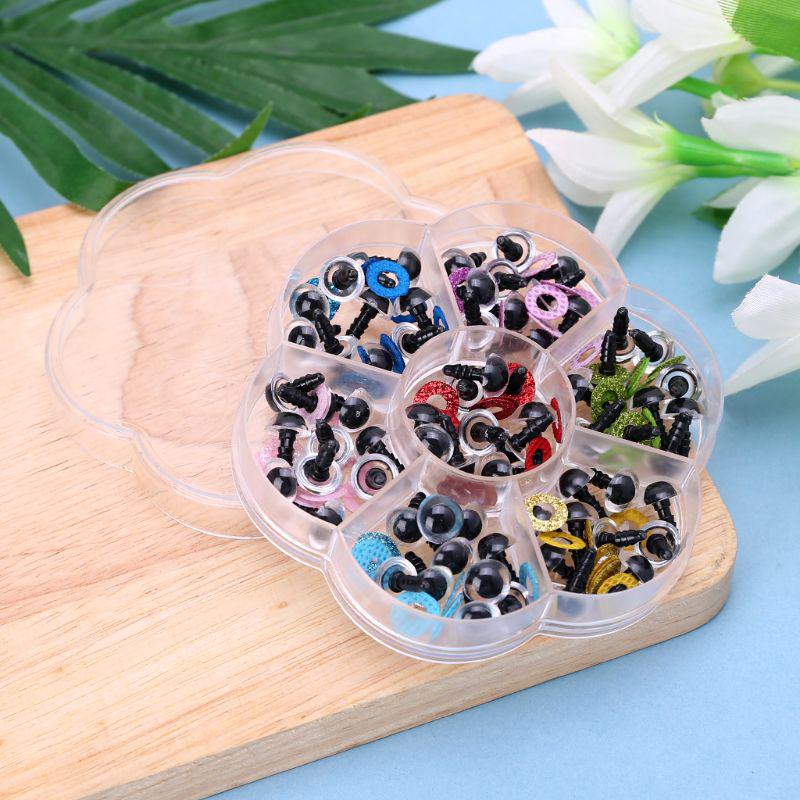 70Pcs 10mm/0.39in DIY Doll Puppet Plastic Eyes Safety Washers Pads For Handmade Whale Owl Doll Craft Children Kids Toy