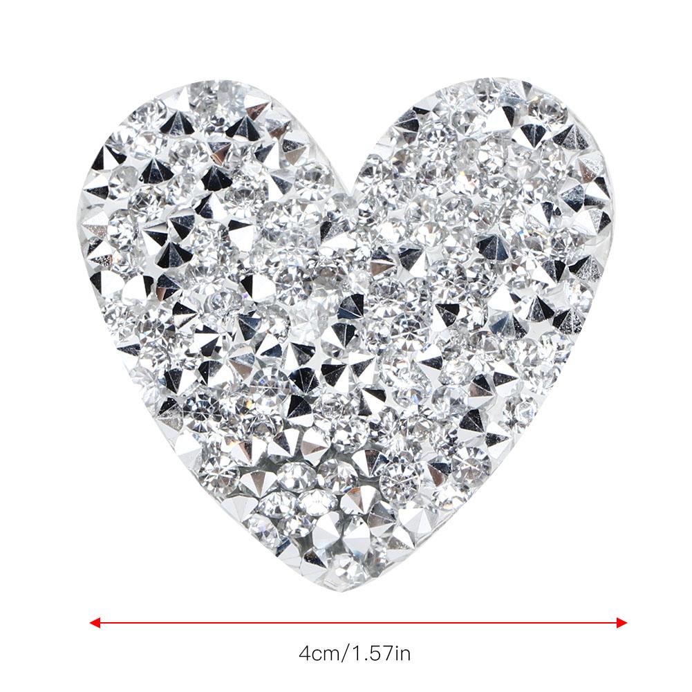 10PCS Hrt Shaped Rhinestones Applique 4cm Hot Fix Rhinestones Clothing Accessories Shoes Decoration