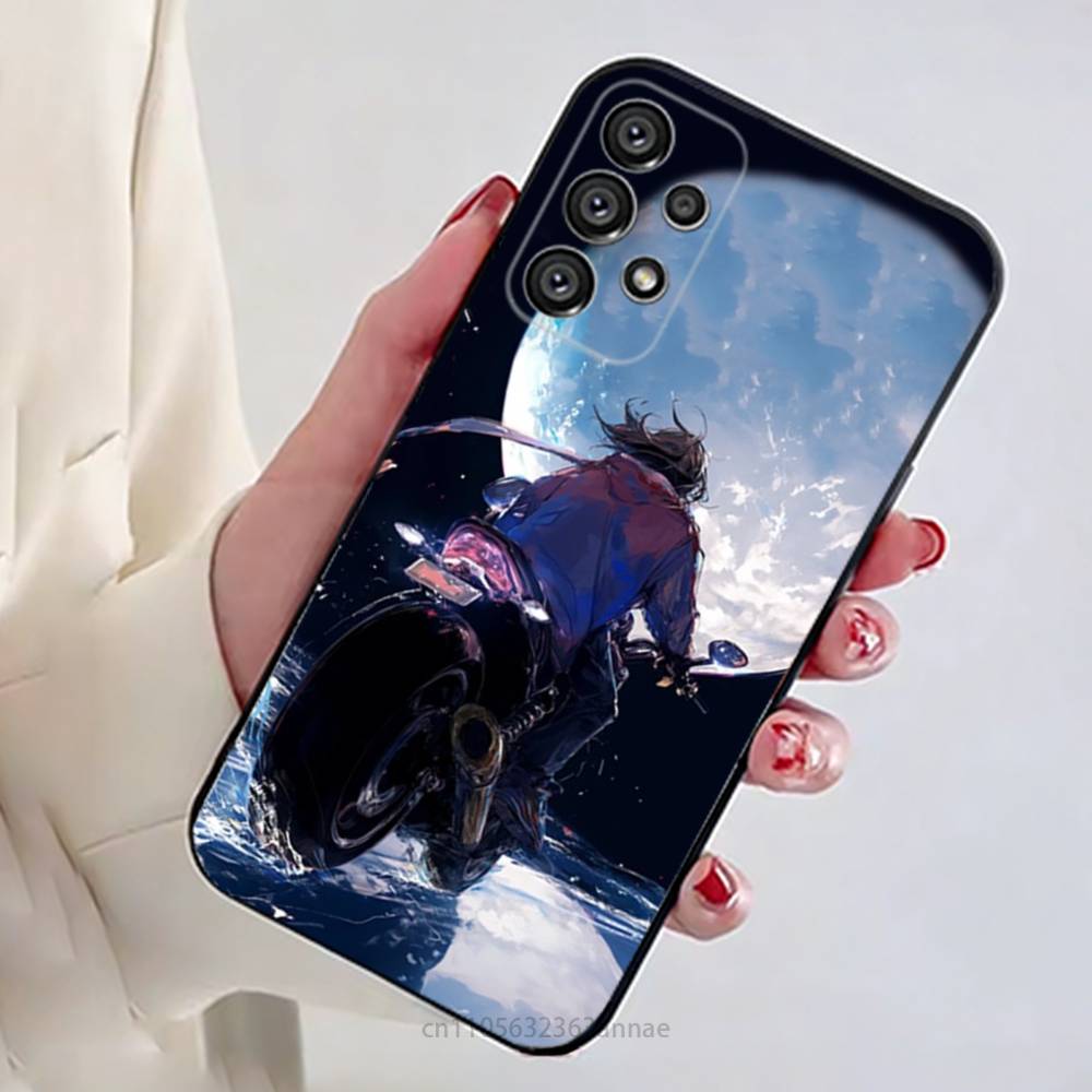 

Motorcycle Rider Phone Case For Samsung Galaxy A13,21s,22,31,32,52,53,71,80,A91 Soft Black Shell Samsung A53 5G