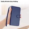 For iPhone Air Wallet Case with Strap Carbon Fiber Texture Leather Mobile Cover