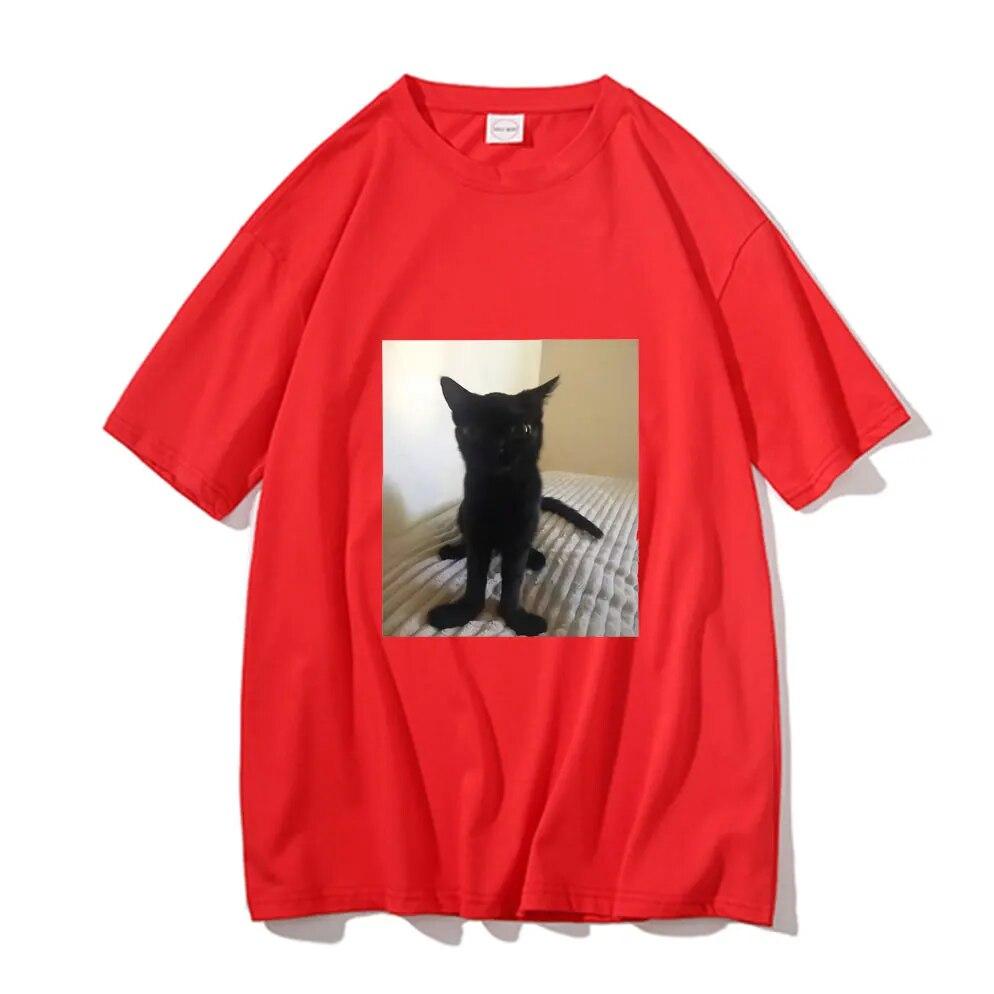 Big Foot Jinx T-shirt Black Cat Pattern Tshirt Funny Unisex Women T Shirts Unisex Cotton Tops Spring New Round Neck Tee Short Sleeve