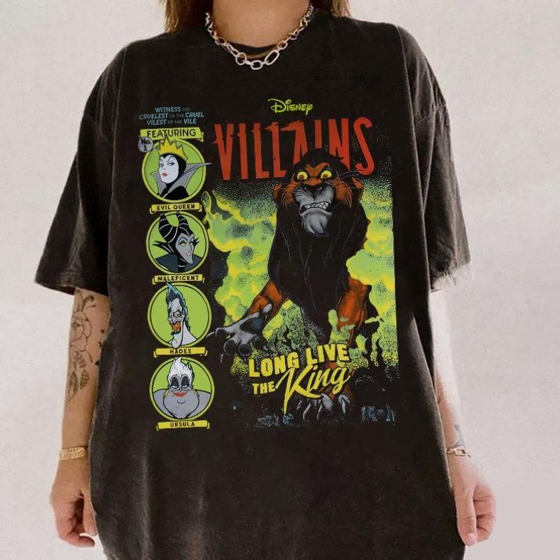 

Women Unisex Villains Scar The King Comic Vintage TShirt Disneyland Matching Shirt The Lion King Scar TShirt S