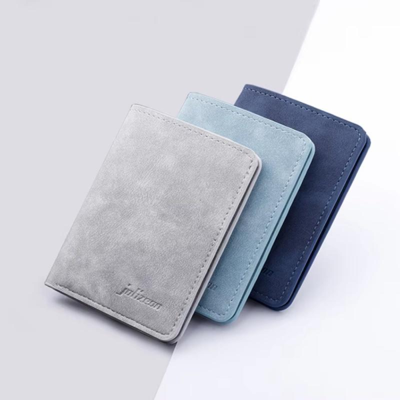 2026 New Style Mini Thin Men Wallet Card Holder Men's Purse Coin Pouch Card Holder Short Vertical Pu Leather Wallet