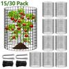 15/30 Pack Garden Wire Cage Protector 35cm Height Animal Barrier Wire Cage with 30 Stake and 300 Zip Tie Gardening Accessories