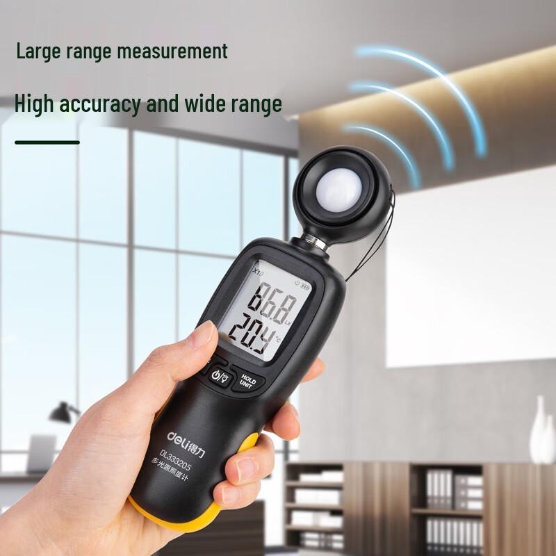 Deli Upgraded Multi-Light Source Illuminance Meter CN plug (adapter included)